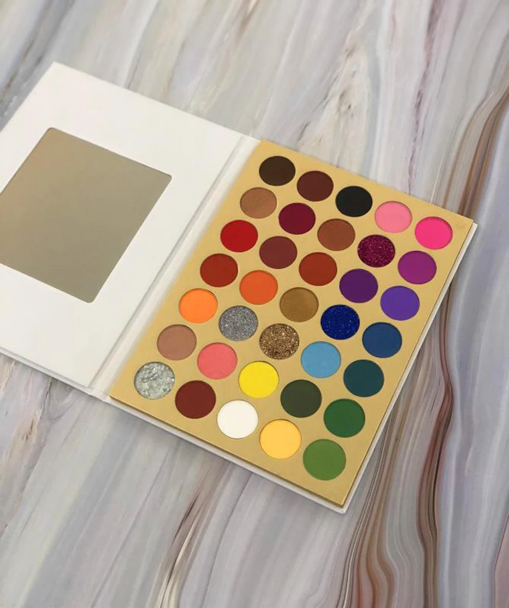 Private Label Colorful Eyeshadow Palette Custom Mermaid Shimmer Gold Bridal Eye Makeup Cosmetic Low MOQ Custom Packaging No Logo