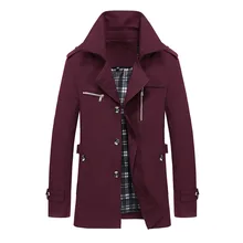 Весенне-осенние мужские Длинные повседневные тренчи с отложным воротником, мужские Умные повседневные деловые куртки, верхняя одежда, уличная одежда размера плюс M-5XL