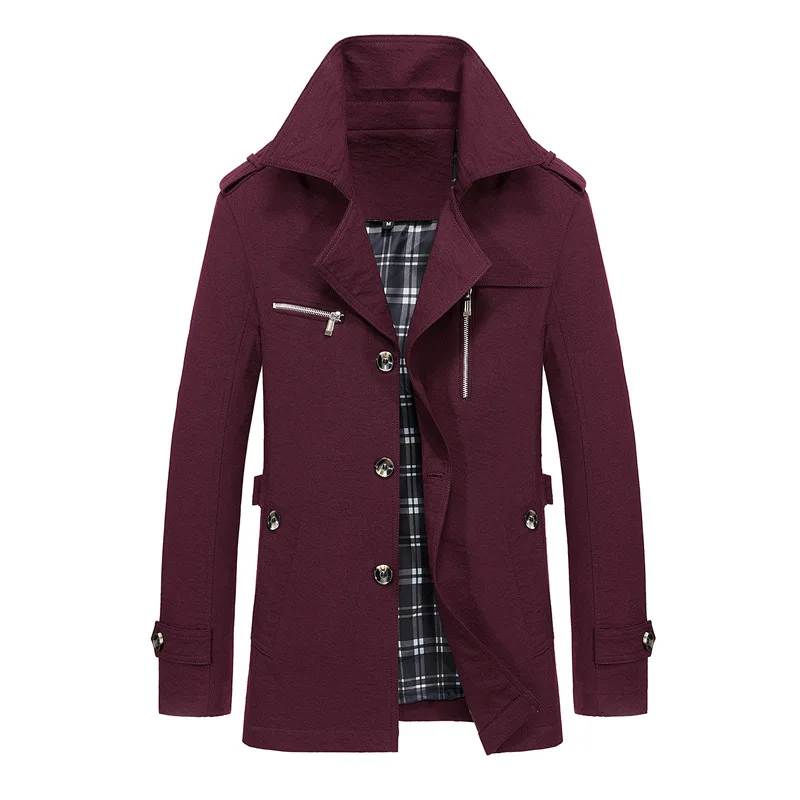 

Spring Autumn Men Long Turn Down Casual Trench Coats Men Smart Causal Business Jackets Overcoats Streetwear Plus Size M-5XL