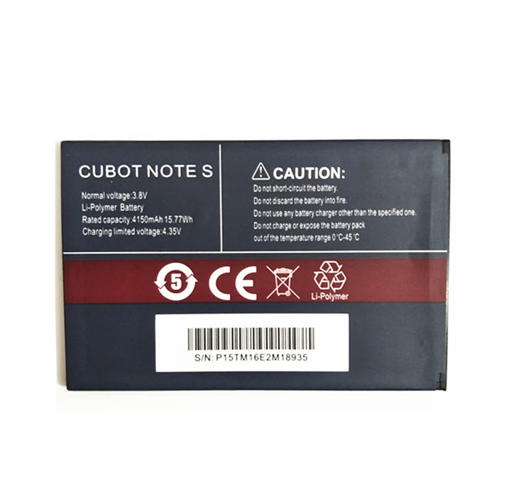 100% новый 4150 мАч оригинальный запасной аккумулятор для смартфона CUBOT Note S |