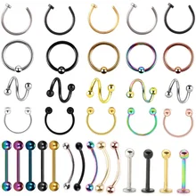 1 шт. титановый носовой обруч Пирсинг для уха пирсинг спиральной раковины Daith кольцо Ушные Шпильки Кольца для губ бровей Штанги Пирсинг для языка