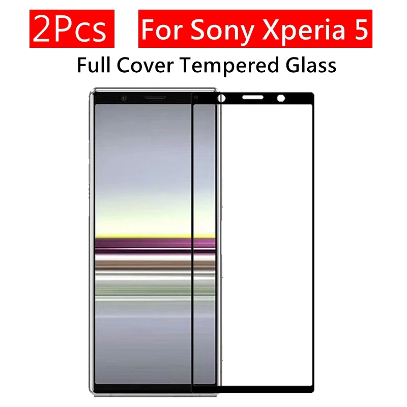 2 шт Полное покрытие протектор экрана закаленное стекло для sony Xperia 5 Взрывозащищенная защитная стеклянная пленка для sony XZ5