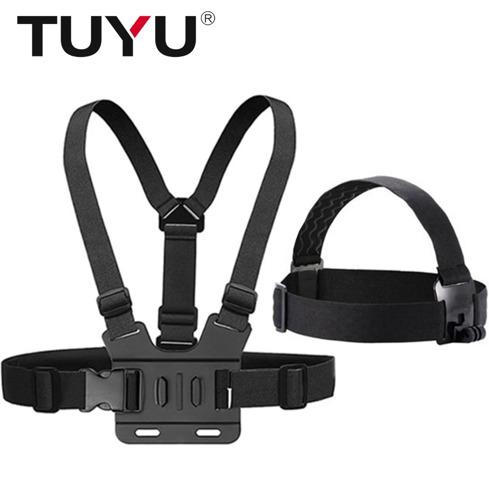 Регулируемый нагрудный ремень TUYU для головы GoPro Hero9 8 7 6 5 Black Xiaomi Sjcam Sj4000 DJI OSMO