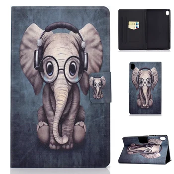 

Cartoon animal Owl fox elephant Magnet PU leather tablet case for Huawei Mediapad M6 10.8 cases flip cover covers tok husa kryt