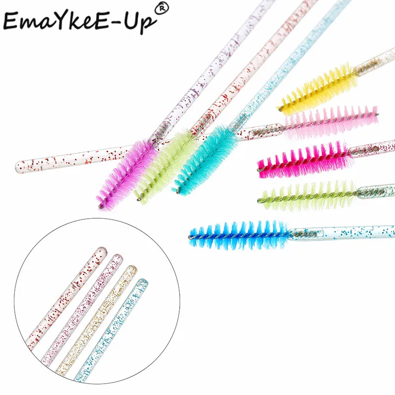 50pcs Disposable Crystal Eyelash Brushes Mascara Wands Grafting lash Brush Eyelash Brushes for Eyelashes Applicators lash wand