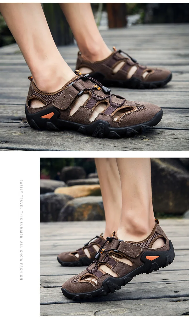 New Roman genuine leather men sandals summer cow leather for beach male shoes mens gladiator sandal Plus size 38-46 (12)