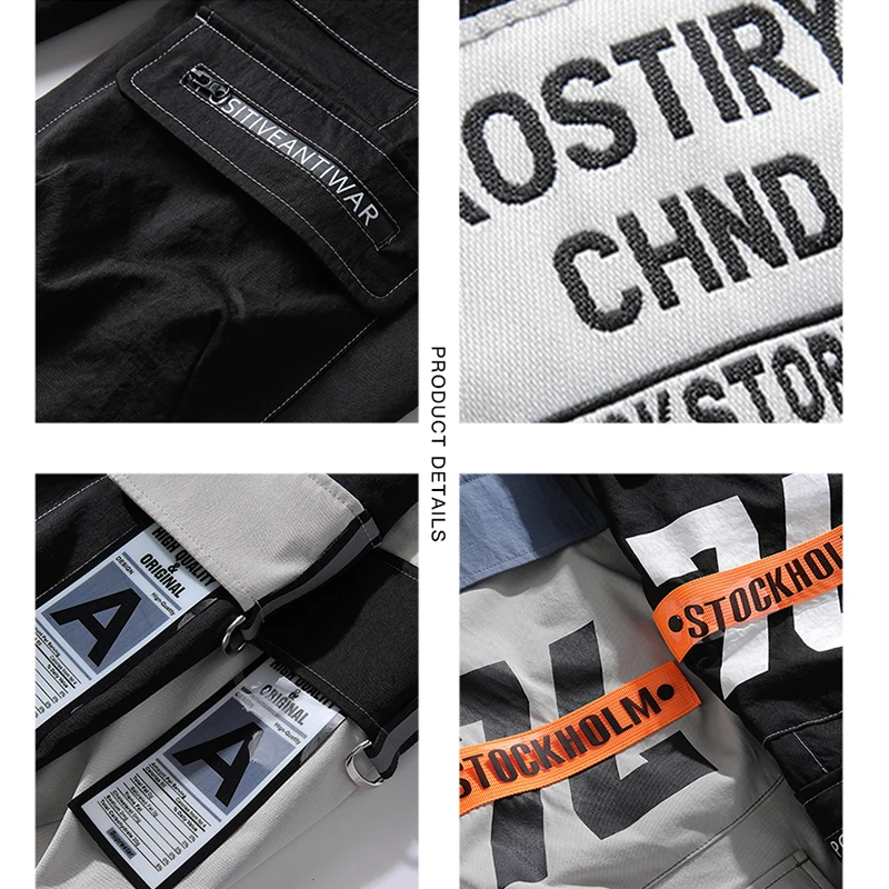 Летние повседневные мужские брюки карго с принтом свободные шаровары спортивные