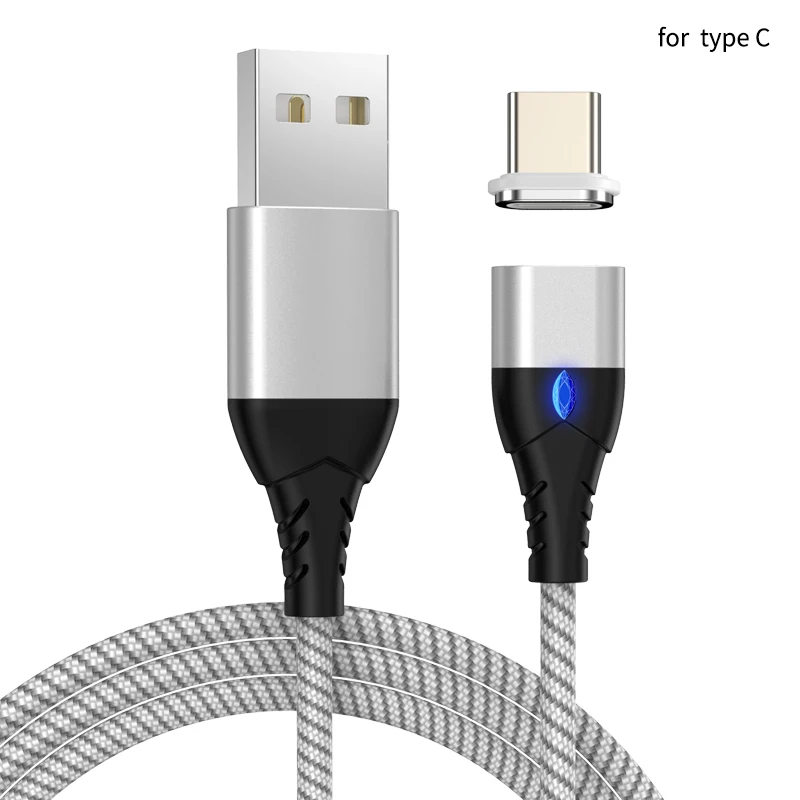 Tongyinhai Micro USB кабель Магнитный USB C Тип быстрой зарядки шнур для передачи данных для huawei 3A быстрое зарядное устройство магнитный разъем - Цвет: 1m sliver type c