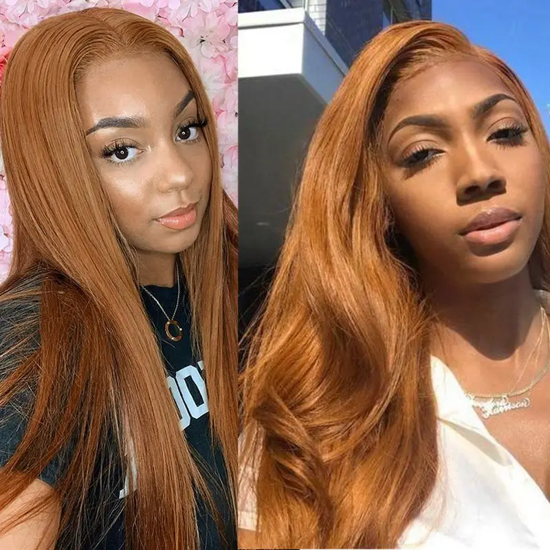 Парики из натуральных волос на кружеве Ginger Blonde 13X4 парики Omber цвет блонд 150%