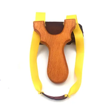 

Powerful Slingshot Wooden Catapult Safflower Pear Wood Slingshot Flat Rubber Band Outdoor Sports Slingshot for Hunting Shooting