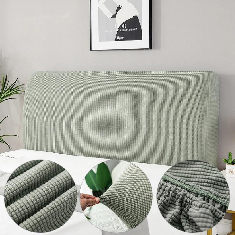 Velvet Headboard Cover Bed Headboard Cover Simple Bedside Cover Elastic Thicken Protection Headboard Case Dust-Proof Nordic Bedroom Bed Cushion Cover House Decoration