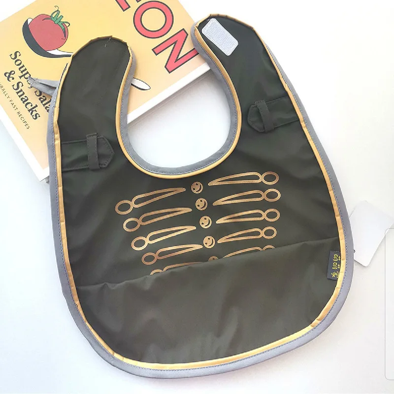 Baby Bib Feeding Bib Soft PU with Pocket