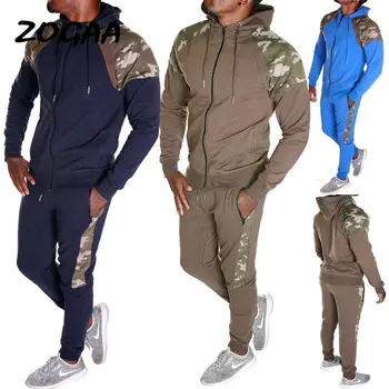 

ZOGAA 2020 Autumn Spring Men Tracksuit Guys Boys Casual Long Sleeve Tracksuit Male Patchwork 2 Piece of Sets men track suit
