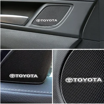 

4pcs speaker aluminum 3D sticker trumpet sound letter stickers For Toyotas corolla chr avensis yaris rav4 Camry Car accessories