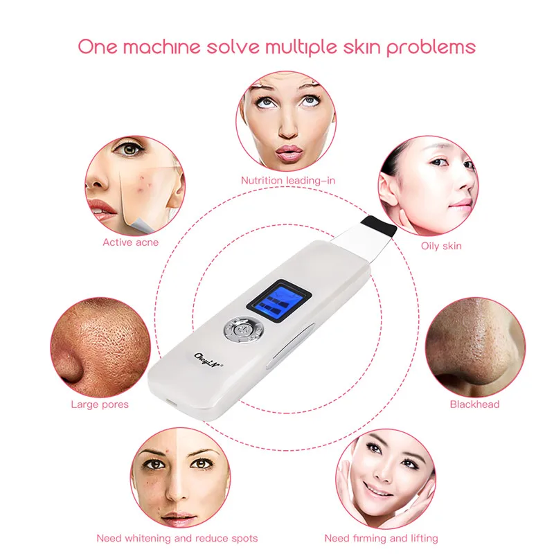 

CkeyiN Face Massager Skin Firming Anti Wrinkles Beauty Tool Ultrasonic Skin Care Machine Face Pore Clean Blackhead Acne Remover