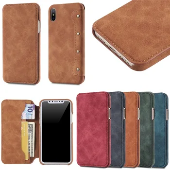 

Luxury Leather Flip case For iPhone Xs Max Xr X Wallet Card Slot Holder Stand Book Cover for iPhone 8 7 6 6s Plus Phone Coque