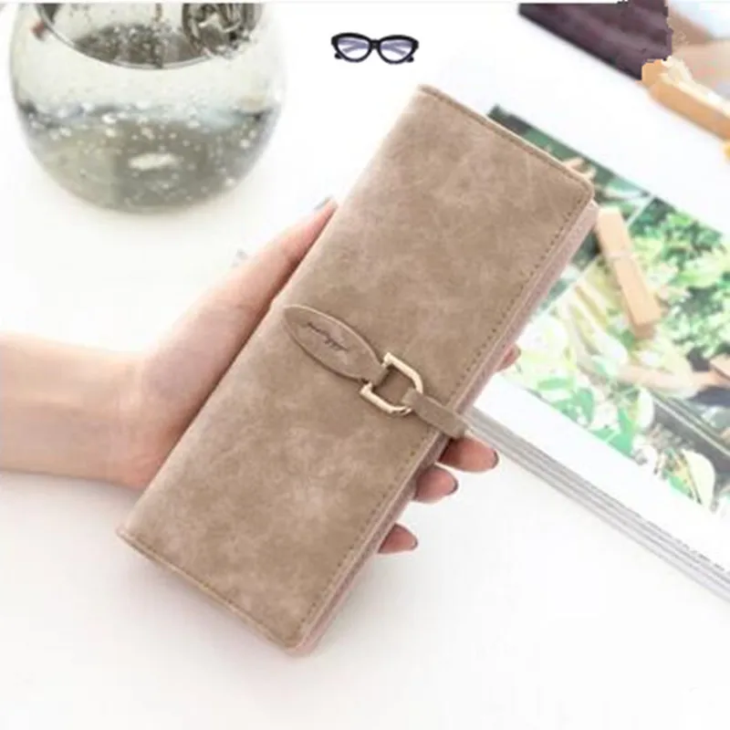 

2019 Winter Long Bank Card Package Dull Polish Leaf Buckle Large-Volume 55 Card Holder Wallet xin yong ka bao