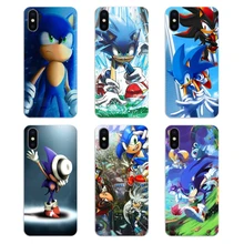 Para Apple iPhone 4 4S 5 5S 5C SE 6 6S 7 8 X XR XS Plus MAX carcasa de silicona para teléfono móvil cubierta de plata Sonic el Hedgehog sombra Sega