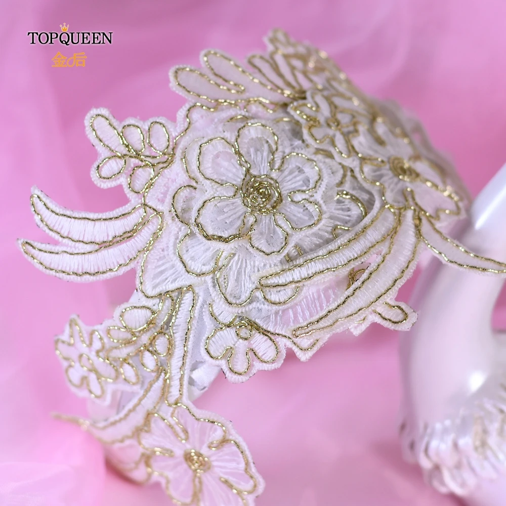 TOPQUEEN HP265 Цветок Корона оголовье для женщин тиара Цветок Корона белая кружевная Свадебная оголовье Девушки Корона резинка на голову