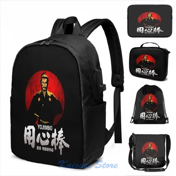 

YOJIMBO SANJURO AKIRA KUROSAWA CLASSIC SAMURAI JAPANESE MOVIE USB Charge Backpack Cosmetic bag Travel laptop bag