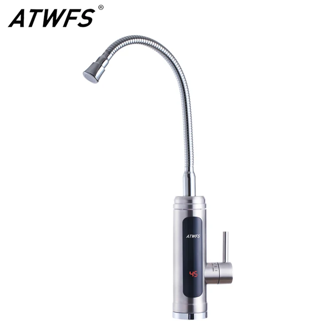 ATWFS chauffe-eau instantané robinet chauffe-eau sans réservoir cuisine robinet d'eau chaude salle de bains chauffage électrique 220v coque en acier inoxydable 1