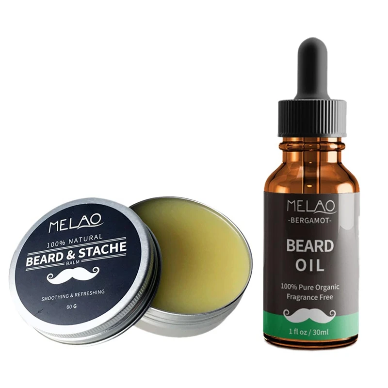 

Melao 2Pcs/Set Men'S Beard Oil Strengthens Healthy Beard Growth And Moroccan Nut Oil Wax Improves Glossy Lasting Men'S Beard S