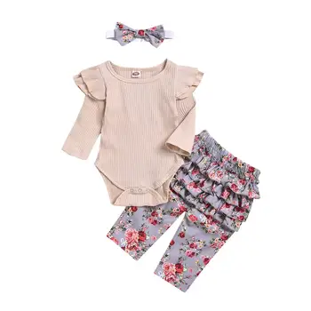 

Kid Baby Girl Clothes Tops T-Shirt Ruffle Floral Pants Leggings Autumn Outfits