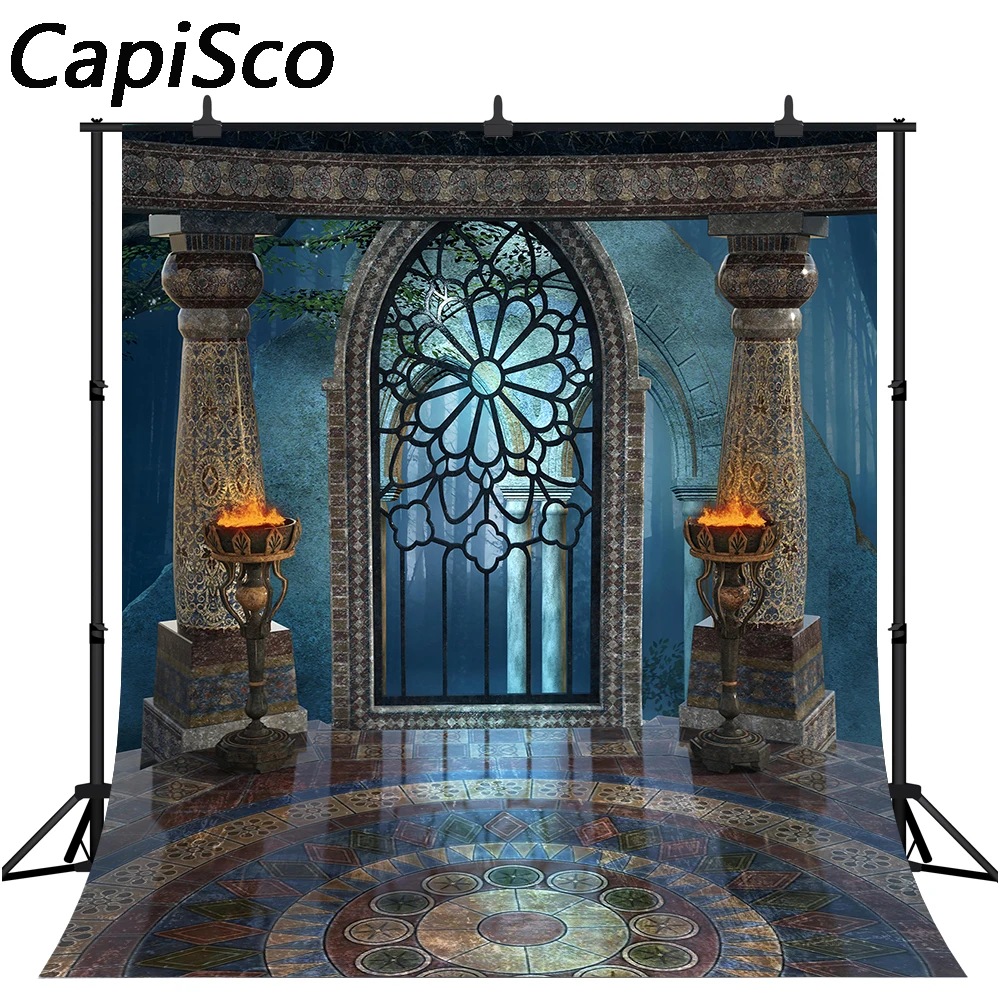 

Capisco photophone background photography studio fantasy Halloween magic window Fire basin fairy tale backdrop palace photocall