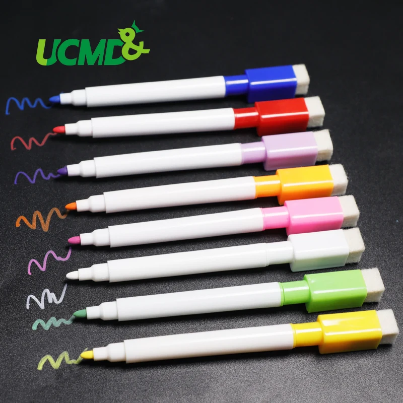 

8pcs Magnetic Whiteboard Blackboard Pen Erasable Writing Drawing Recording Painting Markers Pen Liquid Chalk Pen with Eraser