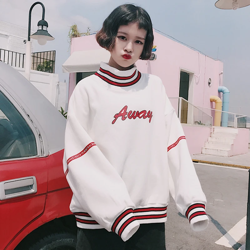 Модные толстовки Femme осень зима корейский Ulzzang Harajuku Женская флисовая толстовка с капюшоном женские свободные пуловеры толстовки - Цвет: see chart