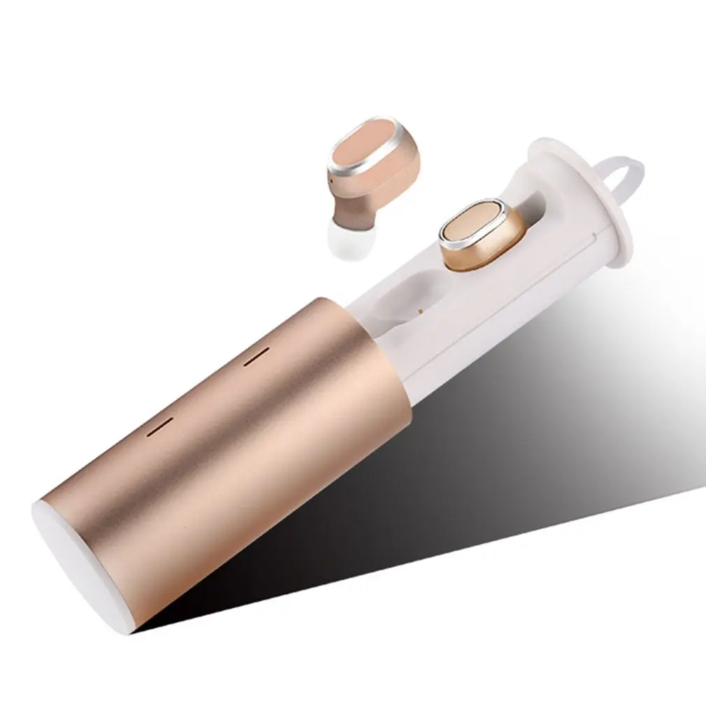 Local gold ONLENY TWS-18 Bluetooth беспроводная гарнитура наушники мини-вкладыши магнит зарядное устройство коробка металлическая музыка спорт телефон громкой связи HD микрофон - Цвет: Local gold