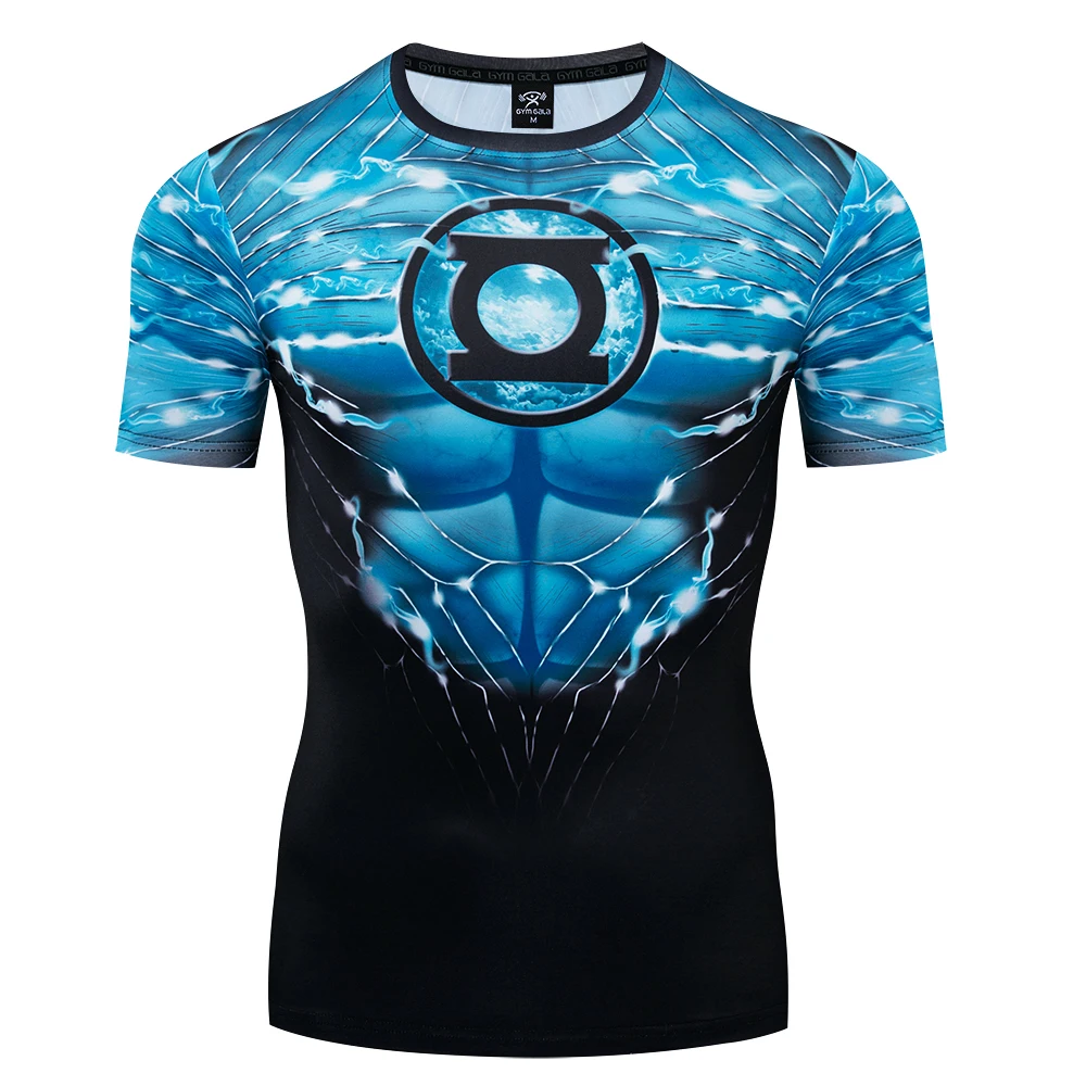 

Men's T-Shirt Fitness Slim Tops 3D Super Hero Superman Compression Shirt Fitness T-Shirt Summer stretch Round neck clothing
