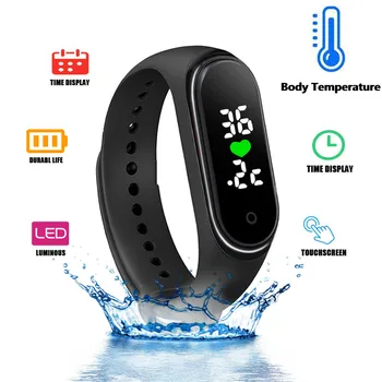 

Men Smart Sports Watches Men Body Temperature Monitor Waterproof Watch Women LED Digital Wrist Watch Clock Reloj Hombre Relogio