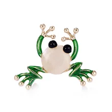 Европа и Америка AliExpress внешней торговли Горячие Продажи высшего класса кристалл брошь Лягушка принц кошачий глаз камень корсажный платок пряжка