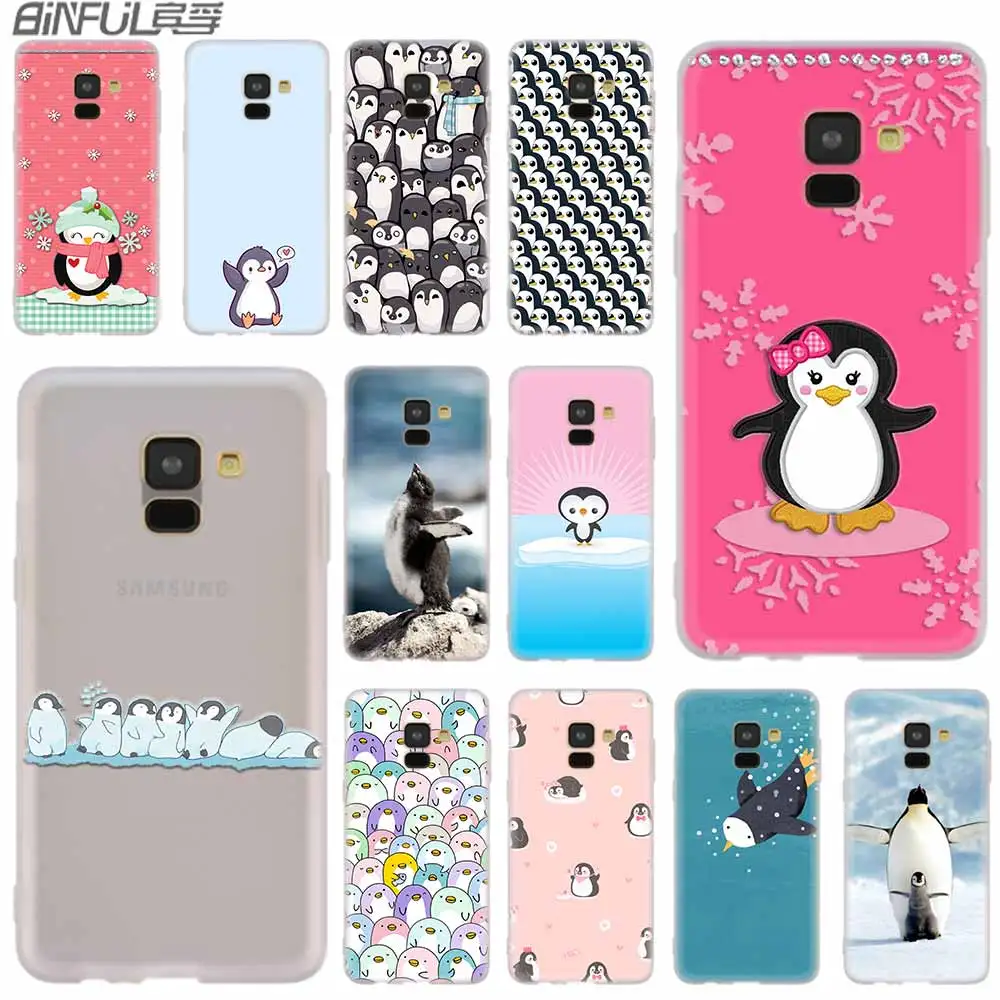 Силиконовый чехол с рисунком пингвина для Samsung A10 A20 A30 A40 A50 A70 A31 A41 A51 A71 a10s S E Note 8 9 10