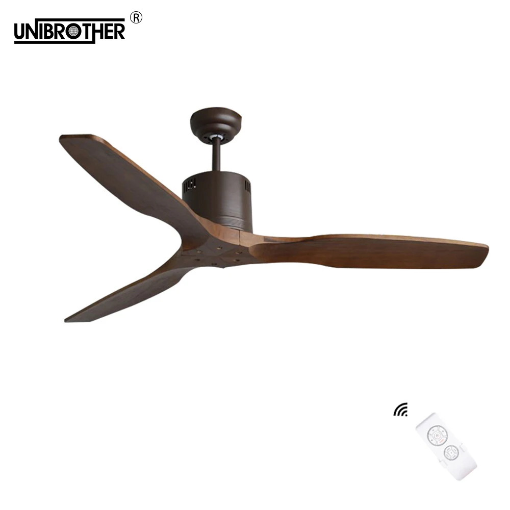 European Luxury Ceiling Fan With Remote Control 3 Wooden Blades Ceiling Fan With Remote Control