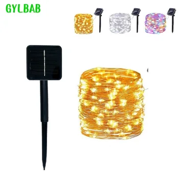 

Solar string light 10m 100 leds 20m 200leds copper wire thread line garden lawn lights