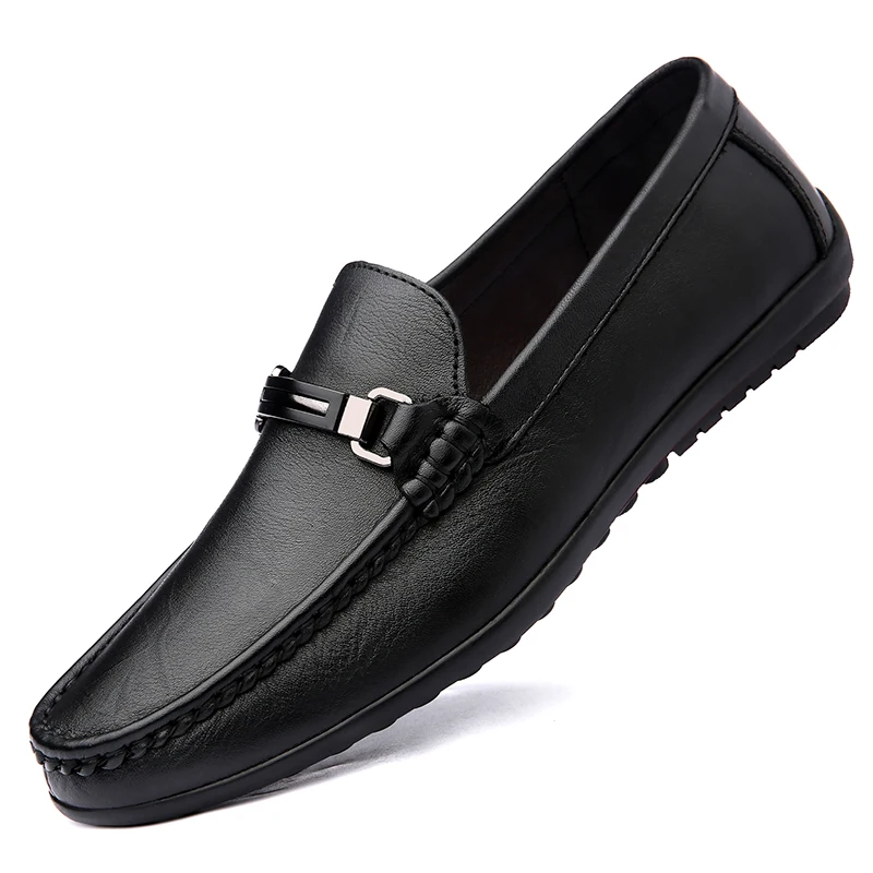 

2021 spring new leather business casual leather shoes men's peas shoes driving British soft leather winter