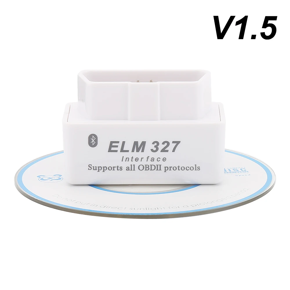 V1.5-White OBD V2.1 V1.5 Мини ELM327 OBD2 Bluetooth Авто сканер OBDII 2 автомобиля ELM 327 Тестер диагностический инструмент для Android Windows Symbian - Цвет: V1.5-White