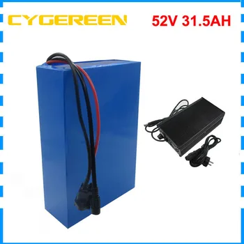 

2000W 52V Electric bike battery 14S 52V 31AH li-ion 18650 battery pack with 35E 3500mah cell 50A BMS 58.8V 5A Charger
