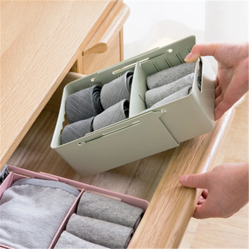 

Retractable underwear Organizer Plastic underwear storage box HIPS Storage Box for underwear sock closet Organizer for underwear