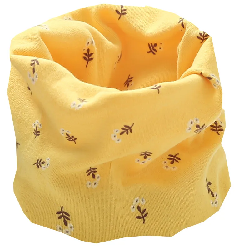 yellow flower 1 предмет, хлопок, детский шарф, Осень-зима, детские шарфы, Детские воротники, шарф с круглым вырезом для девочек, весенне-осенний шарф для мальчиков - Цвет: yellow flower