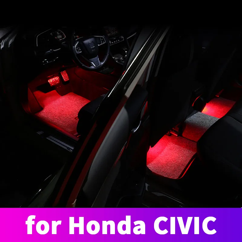 Lámpara LED de ambiente interior, decoración de pie, atmósfera, modificación para Honda Civic 10, 2016, 2017, 2018, 2019, 20