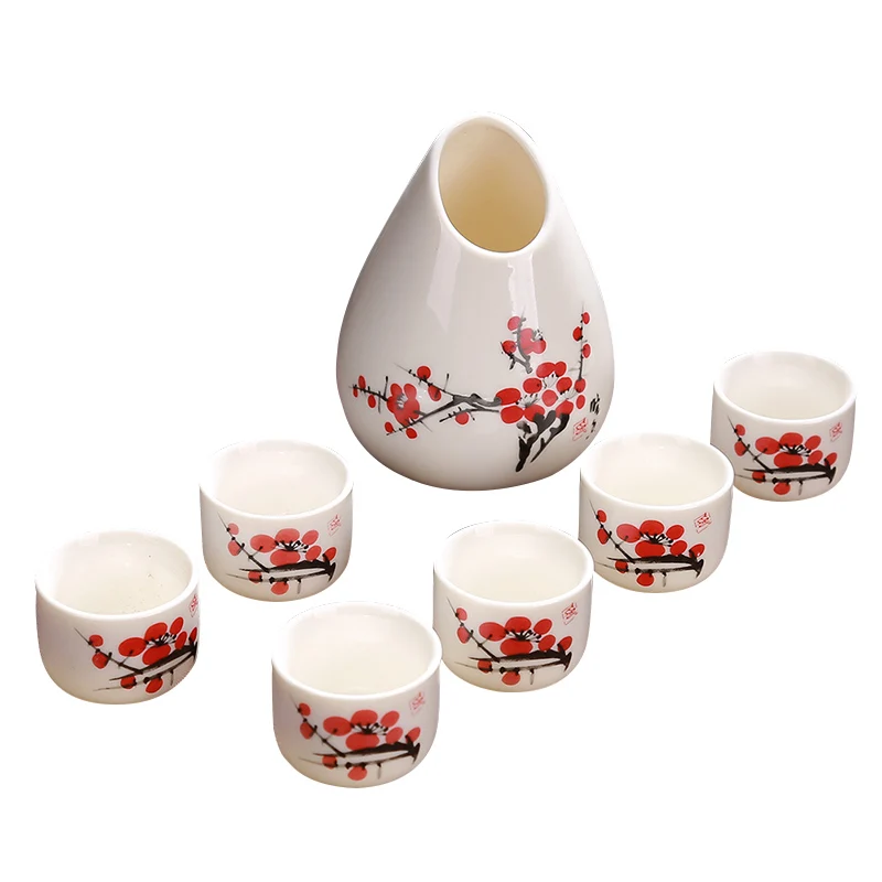 Керамическая чашка s Sake, кувшин, Япония, один горшок из шести стаканов, бокал для вина, набор, бокал для вина, маленький керамический бокал для вина, для дома, офиса, кувшин, чашка для ликера