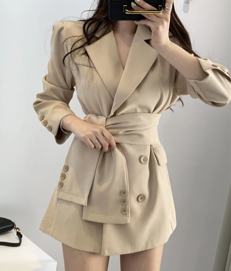 Colorfaith/Новинка года; женские блейзеры с поясом; длинные официальные куртки со шнуровкой; Верхняя одежда с вырезом в английском стиле; топы; JK156