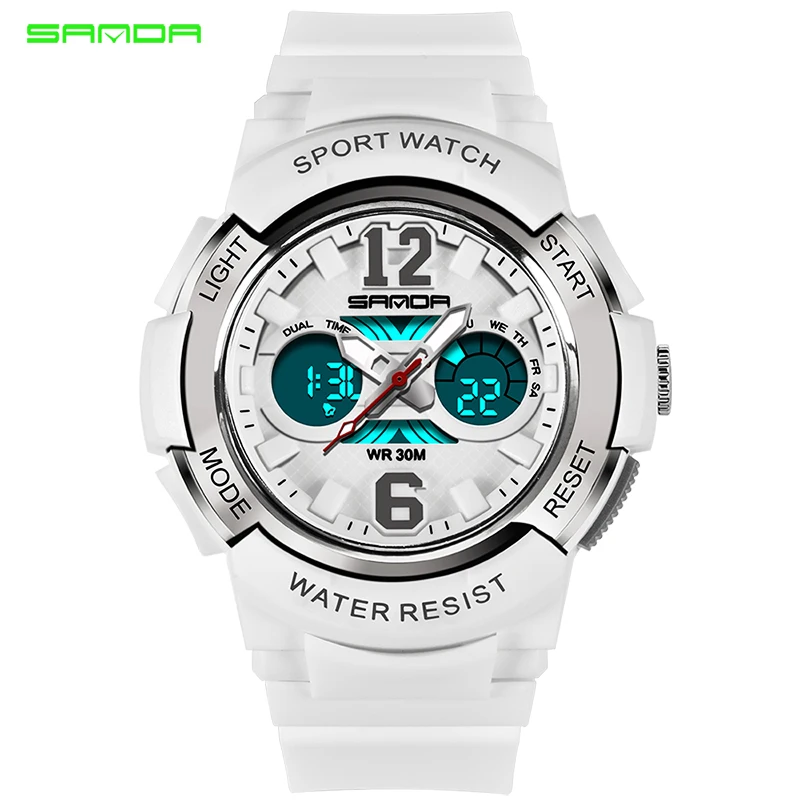 SANDA часы женские Топ люксовый бренд резиновые водонепроницаемые спортивные женские часы кварцевые аналоговые цифровые часы Relogio Masculino