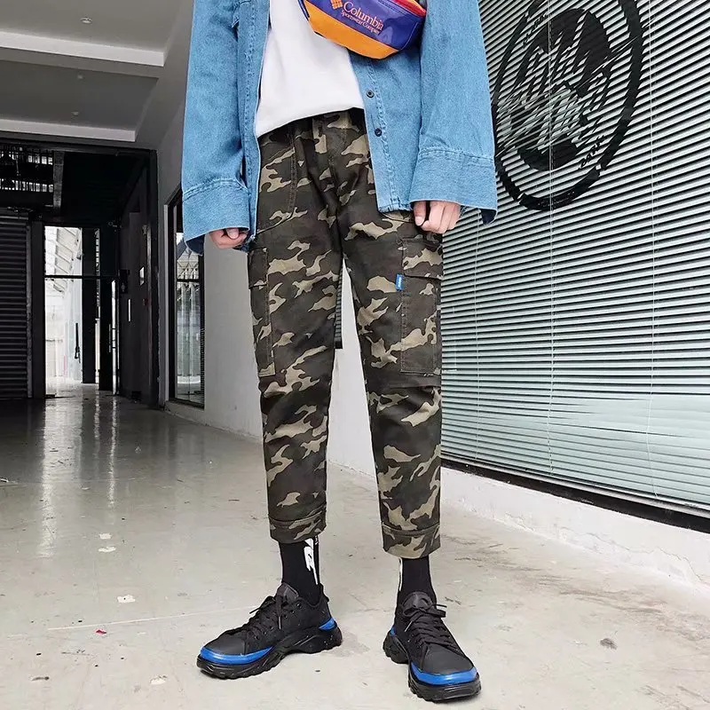 

Japanese-style Harem Cropped Pants Teenager Loose-Fit Large Pocket Bib Overall Shawn Autumn And Winter Hong Kong Style Casual Sk