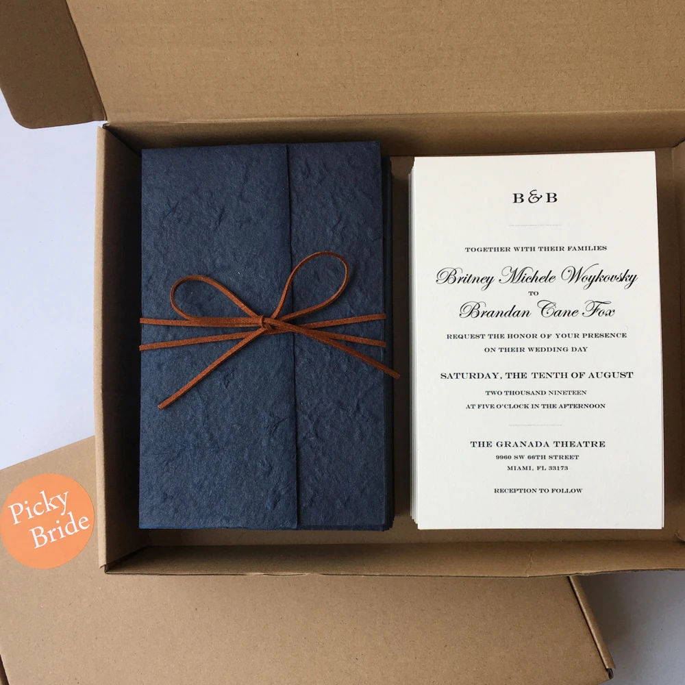 Navy Blue Wedding Invitations