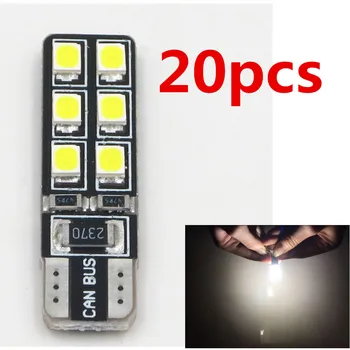 

20pcs White T10 LED 5050 12 SMD CANBUS ERROR FREE W5W 194 168 Door Map Bulb 12V 12SMD Clearance Lamp Door Trunk Dome Light