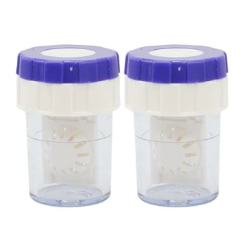 

2pcs Contact Lens Cleaner Manual Rotary Washer Cleaning Eye Care Solution Case Boxes Beauty Tool Accessories